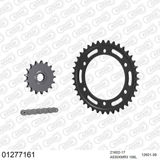 Kit chaine 530 AFAM - Couronne acier - Type de chaine au choix - YAMAHA FZX 750 1986-1991