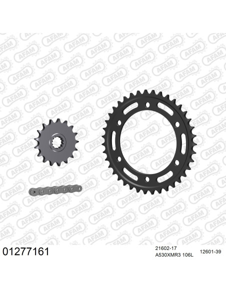 Kit chaine 530 AFAM - Couronne acier - Type de chaine au choix - YAMAHA FZX 750 1986-1991