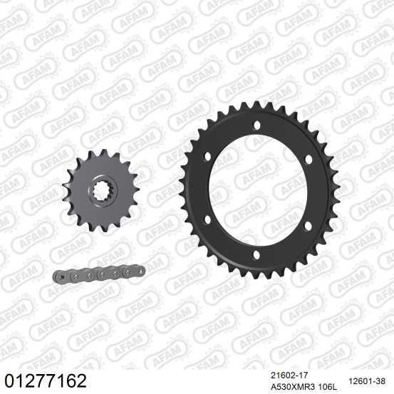 Kit chaine 530 AFAM - Couronne acier - Type de chaine au choix - YAMAHA FZX 750 1992-1997