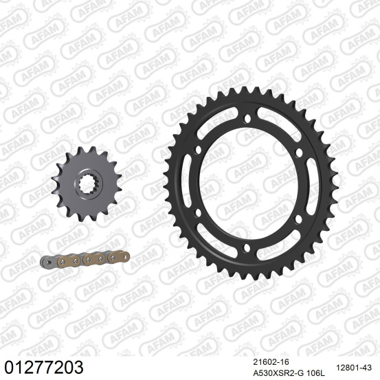 Kit chaine 530 AFAM - Couronne acier - Type de chaine au choix - YAMAHA YZF 750 R 1993-1998