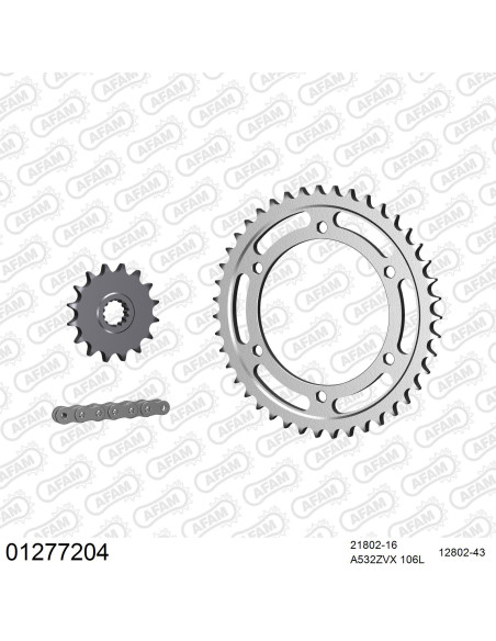 Kit chaine 532 AFAM - Couronne acier - Type de chaine au choix - YAMAHA YZF 750 R 1993-1998