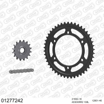 Kit chaine 530 AFAM - Couronne acier - Type de chaine au choix - YAMAHA FZR 750 R OW-01 1988-1990
