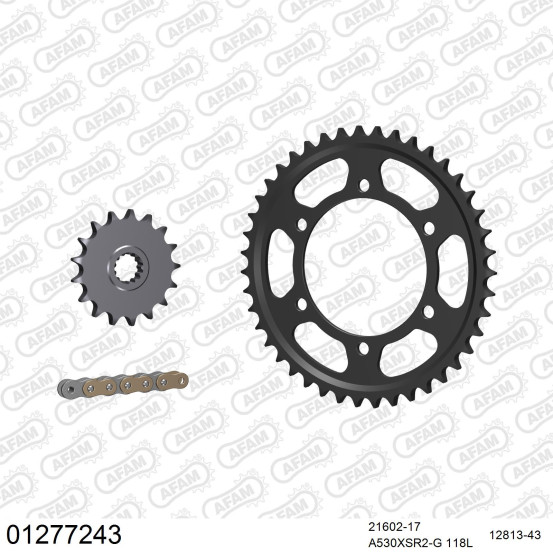 Kit chaine 530 AFAM - Couronne acier - Type de chaine au choix - YAMAHA YZF 750 R7 1999-2003