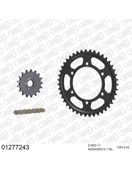 Kit chaine 530 AFAM - Couronne acier - Type de chaine au choix - YAMAHA YZF 750 R7 1999-2003