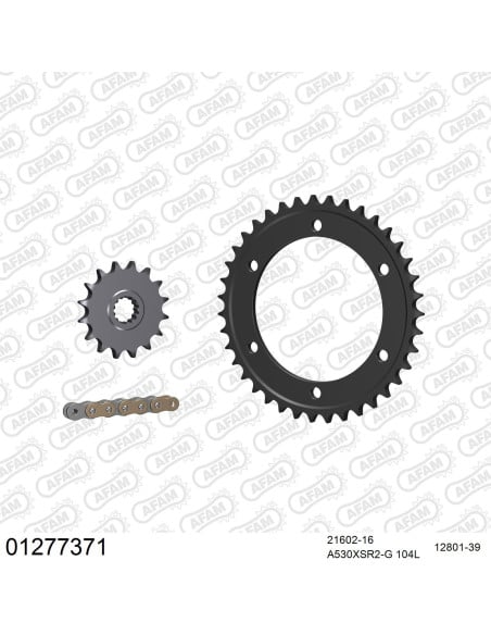 Kit chaine 530 AFAM - Couronne acier - Type de chaine au choix - YAMAHA YZF 750 SP 1993-1999