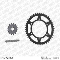 Kit chaine 520 AFAM - Couronne acier - Type de chaine au choix - YAMAHA XTZ 750 SUPER TENERE 1989-2000