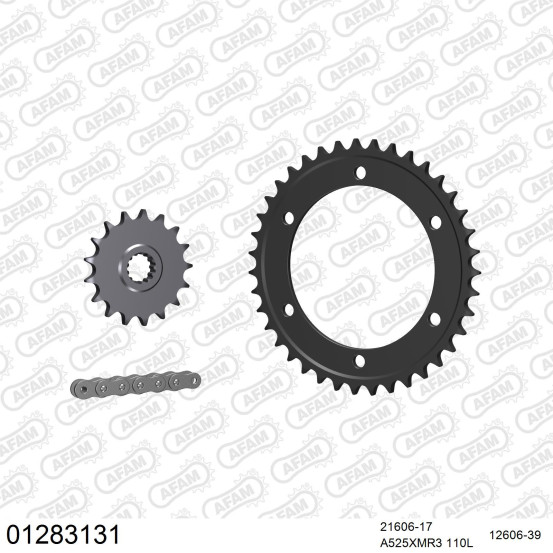 Kit chaine 525 AFAM - Couronne acier - Type de chaine au choix - YAMAHA TRX 850 1996-1999