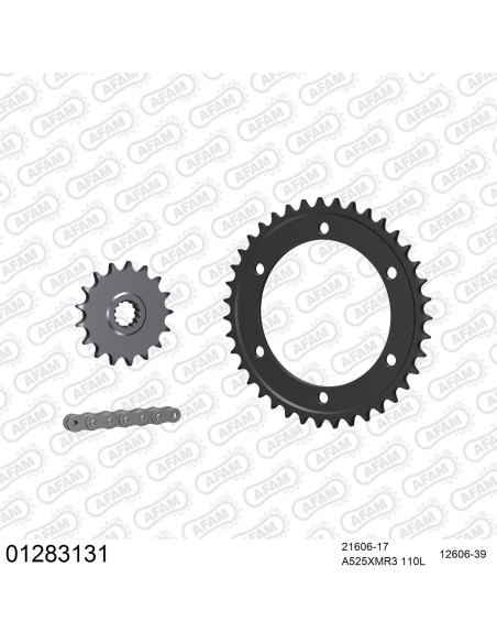 Kit chaine 525 AFAM - Couronne acier - Type de chaine au choix - YAMAHA TRX 850 1996-1999