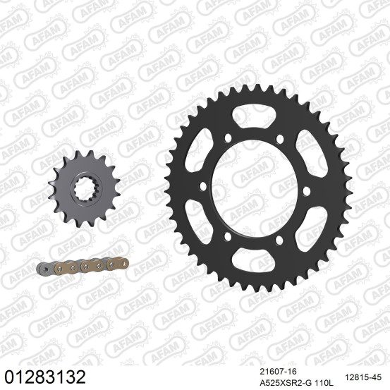 Kit chaine 525 AFAM - Couronne acier - Type de chaine au choix - YAMAHA MT-09 2013-2016