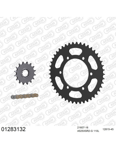 Kit chaine 525 AFAM - Couronne acier - Type de chaine au choix - YAMAHA MT-09 2013-2016