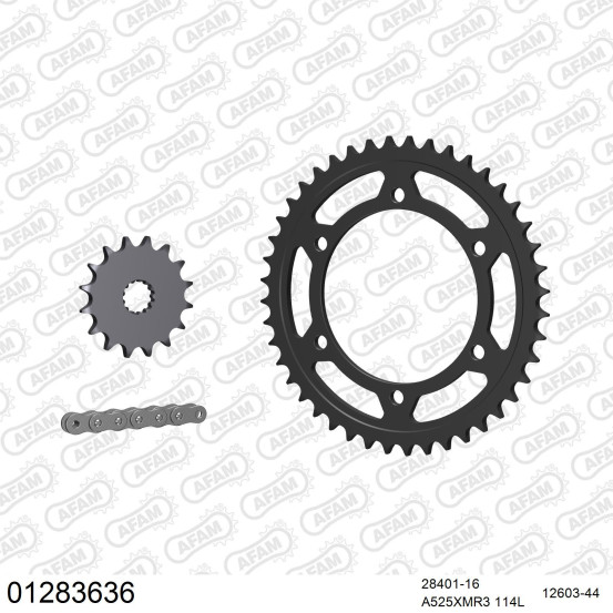 Kit chaine 525 AFAM - Couronne acier - Type de chaine au choix - YAMAHA TDM 850 1991-1995