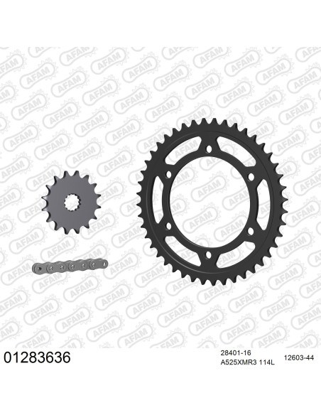 Kit chaine 525 AFAM - Couronne acier - Type de chaine au choix - YAMAHA TDM 850 1991-1995