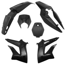 Kit carénages 50 à boite Derbi 50 Senda DRD après 2011 Noir brillant