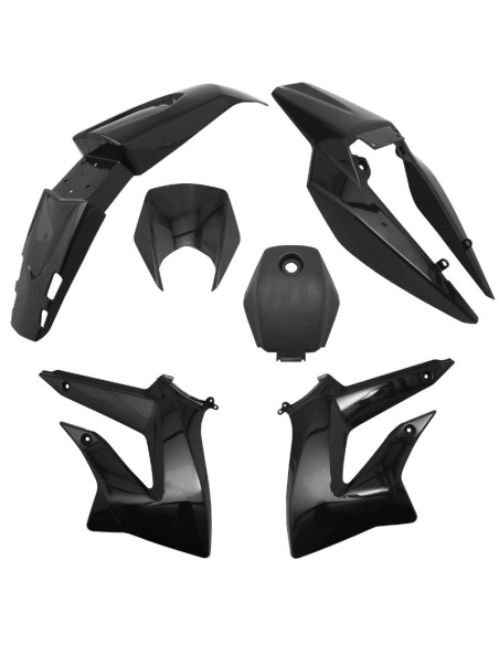 Kit carénages 50 à boite Derbi 50 Senda DRD après 2011 Noir brillant