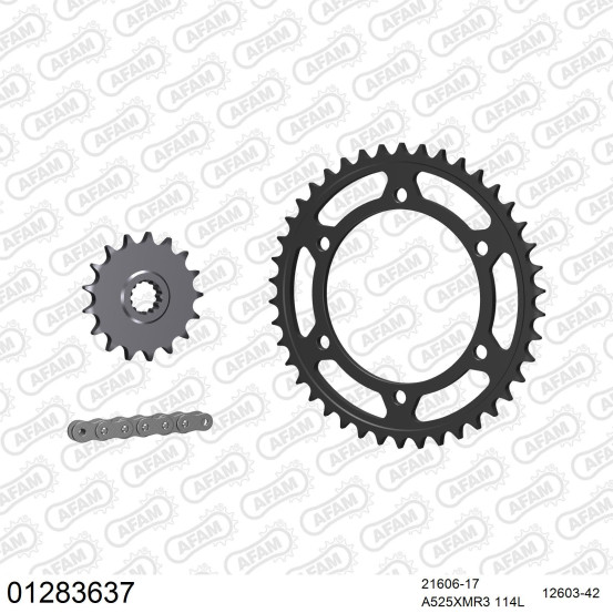 Kit chaine 525 AFAM - Couronne acier - Type de chaine au choix - YAMAHA TDM 850 1996-1998