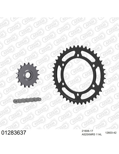 Kit chaine 525 AFAM - Couronne acier - Type de chaine au choix - YAMAHA TDM 850 1996-1998