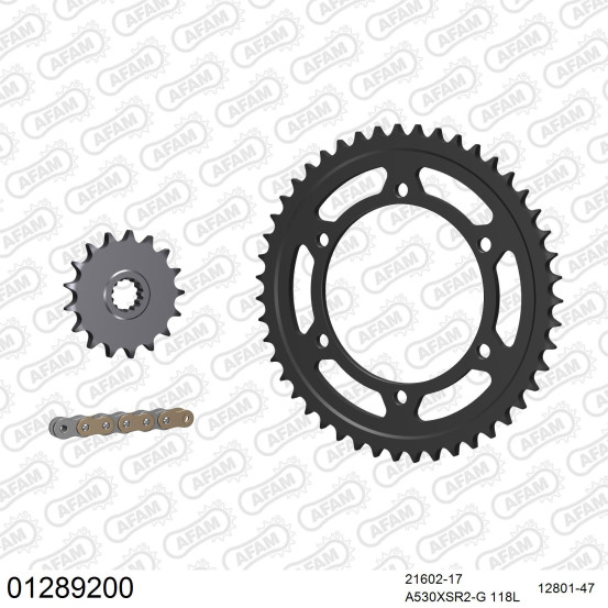 Kit chaine 530 AFAM - Couronne acier - Type de chaine au choix - YAMAHA GTS 1000 1993-1999