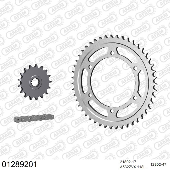 Kit chaine 532 AFAM - Couronne acier - Type de chaine au choix - YAMAHA GTS 1000 1993-1999