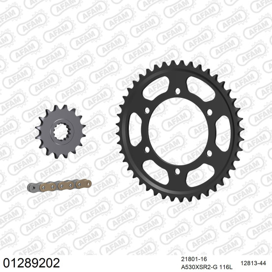 Kit chaine 530 AFAM - Couronne acier - Type de chaine au choix - YAMAHA FZS 1000 FAZER 2001-2006