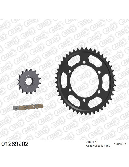 Kit chaine 530 AFAM - Couronne acier - Type de chaine au choix - YAMAHA FZS 1000 FAZER 2001-2006