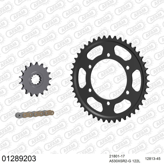 Kit chaine 530 AFAM - Couronne acier - Type de chaine au choix - YAMAHA FZ 1 S 2006-2015