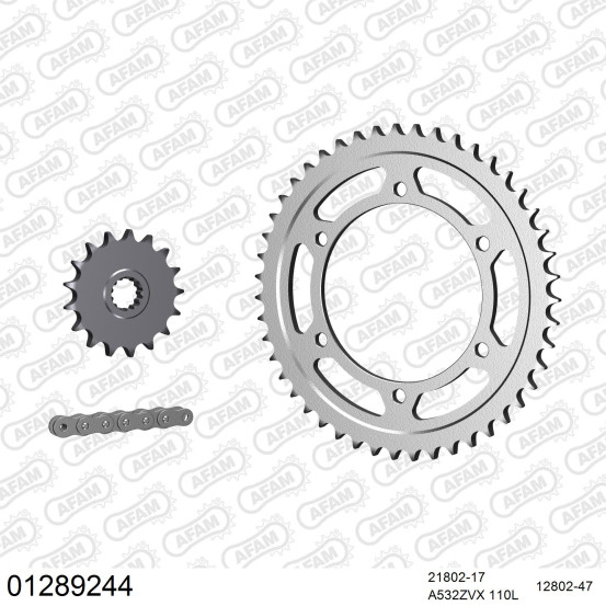 Kit chaine 532 AFAM - Couronne acier - Type de chaine au choix - YAMAHA FZR 1000 R EX-UP 1989-1997