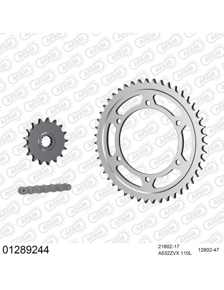 Kit chaine 532 AFAM - Couronne acier - Type de chaine au choix - YAMAHA FZR 1000 R EX-UP 1989-1997