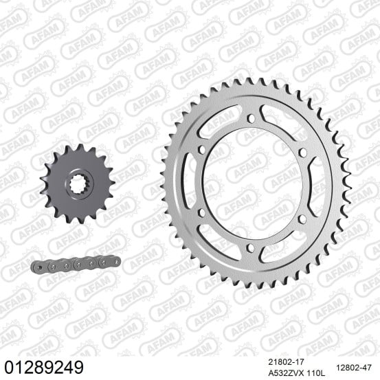 Kit chaine 532 AFAM - Couronne acier - Type de chaine au choix - YAMAHA YZF 1000 R THUNDERACE 1998-2001