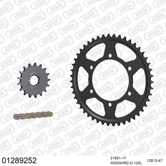 Kit chaine 530 AFAM - Couronne acier - Type de chaine au choix - YAMAHA 1000 R1 2009-2014
