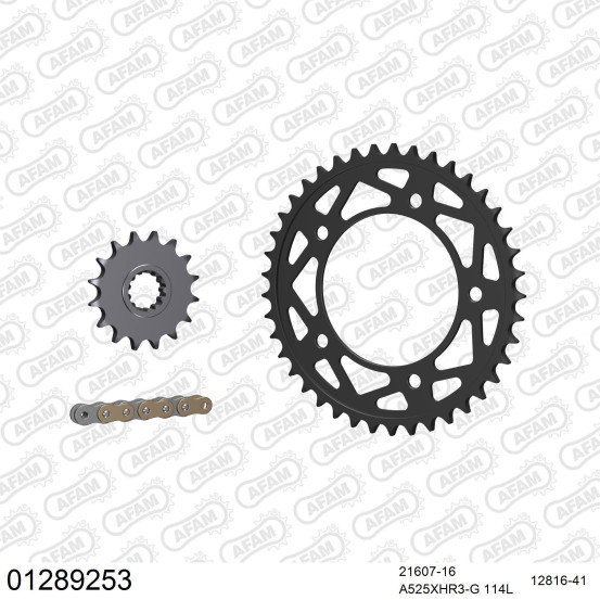 Kit chaine 525 AFAM - Couronne acier - Type de chaine au choix - YAMAHA YZF-R1 / M 2015-2022