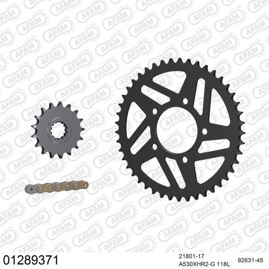 Kit chaine 530 AFAM - Couronne acier - Type de chaine au choix - YAMAHA YZF 1000 R1 SP 2006