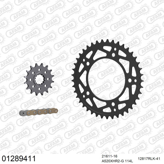 Kit chaine 520 AFAM - Couronne acier - Type de chaine au choix - YAMAHA YZF-R1 / M RACING 2015-2022
