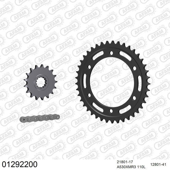 Kit chaine 530 AFAM - Couronne acier - Type de chaine au choix - YAMAHA FJ 1100 1984-1985