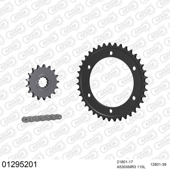 Kit chaine 530 AFAM - Couronne acier - Type de chaine au choix - YAMAHA FJ 1200 ABS 1991-1995