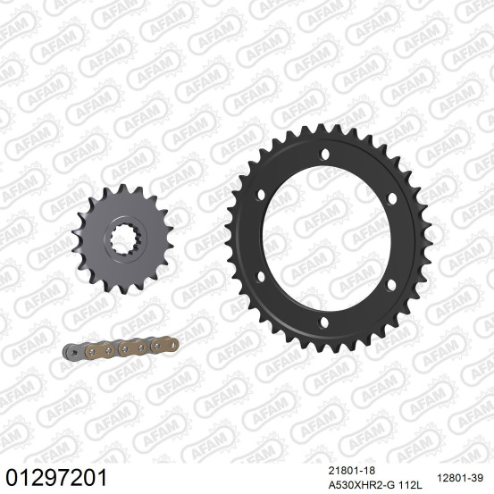 Kit chaine 530 AFAM - Couronne acier - Type de chaine au choix - YAMAHA XJR 1300 2002-2003
