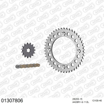 Kit chaine 428 AFAM - Couronne alu anti-boue - Type de chaine au choix - YAMAHA YZ 80 1985