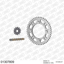 Kit chaine 428 AFAM - Couronne alu anti-boue - Type de chaine au choix - YAMAHA YZ 80 grandes roues 1993-2001