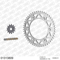 Kit chaine 520 AFAM - Couronne alu anti-boue - Type de chaine au choix - YAMAHA YZ 125 1990-1992