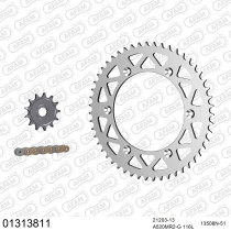 Kit chaine 520 AFAM - Couronne alu anti-boue - Type de chaine au choix - YAMAHA YZ 125 1994