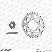 Kit chaine 520 AFAM - Couronne alu anti-boue - Type de chaine au choix - YAMAHA TY 250 L 1984-1987