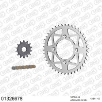 Kit chaine 520 AFAM - Couronne alu anti-boue - Type de chaine au choix - YAMAHA TY 250 S 1988-1994