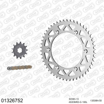 Kit chaine 520 AFAM - Couronne alu anti-boue - Type de chaine au choix - YAMAHA IT 250 1981