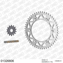 Kit chaine 520 AFAM - Couronne alu anti-boue - Type de chaine au choix - YAMAHA YZ 250 1990-1993