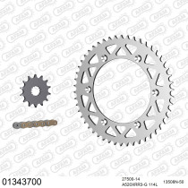Kit chaine 520 AFAM - Couronne alu anti-boue - Type de chaine au choix - YAMAHA WR 400 F 1998