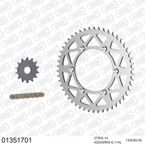 Kit chaine 520 AFAM - Couronne alu anti-boue - Type de chaine au choix - YAMAHA WR 450 F 2003-2006