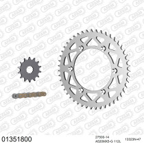 Kit chaine 520 AFAM - Couronne alu anti-boue - Type de chaine au choix - YAMAHA YZ 450 F 2003-2004