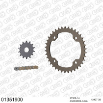 Kit chaine 520 AFAM - Couronne alu anti-boue - Type de chaine au choix - YAMAHA YFZ 450 S 2003-2013