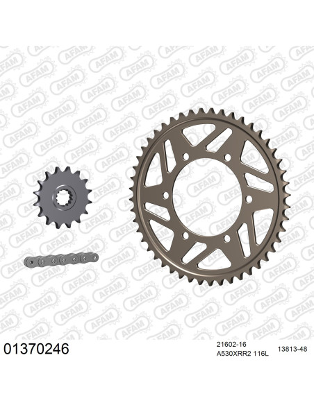 Kit chaine 530 AFAM - Couronne alu anti-boue - Type de chaine au choix - YAMAHA YZF 600 R6 2003-2005