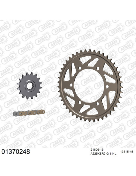 Kit chaine 525 AFAM - Couronne alu anti-boue - Type de chaine au choix - YAMAHA YZF 600 R6 2006-2022