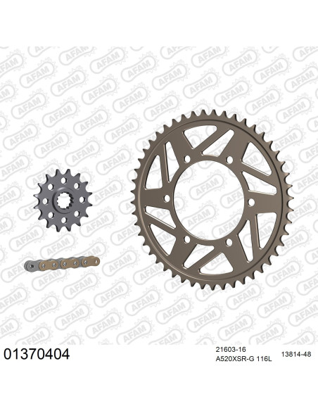 Kit chaine 520 AFAM - Couronne alu anti-boue - Type de chaine au choix - YAMAHA YZF 600 R6-S RACING 2003-2005